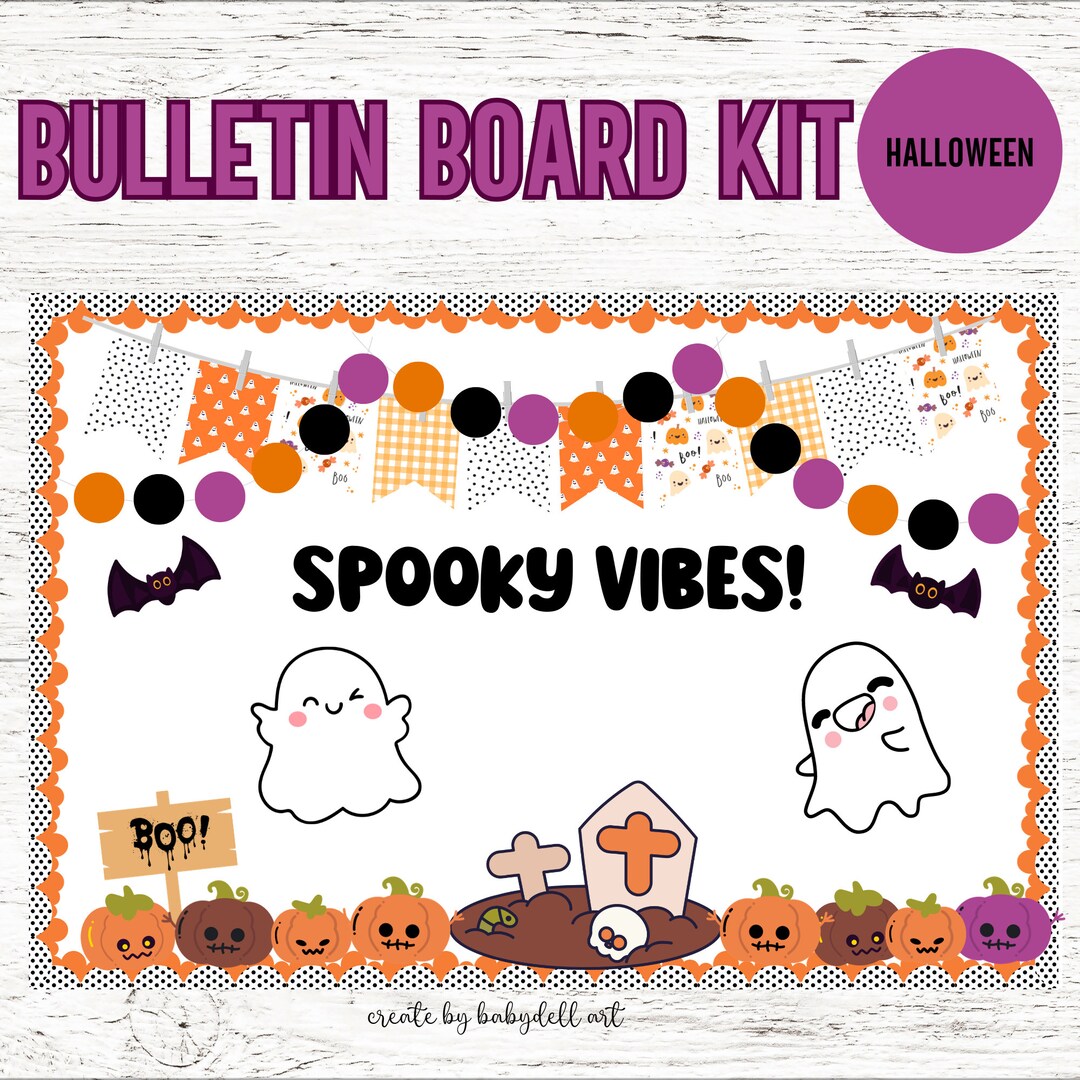 Ghost Bulletin Board, Halloween Bulletin Board Door Decor Kit - Etsy