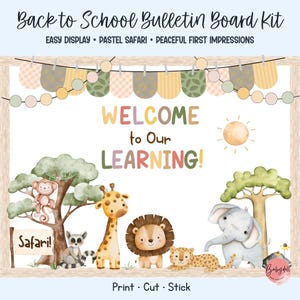 Safari Class Decor Wild About Learning Jungle Animal Bulletin Board Kit