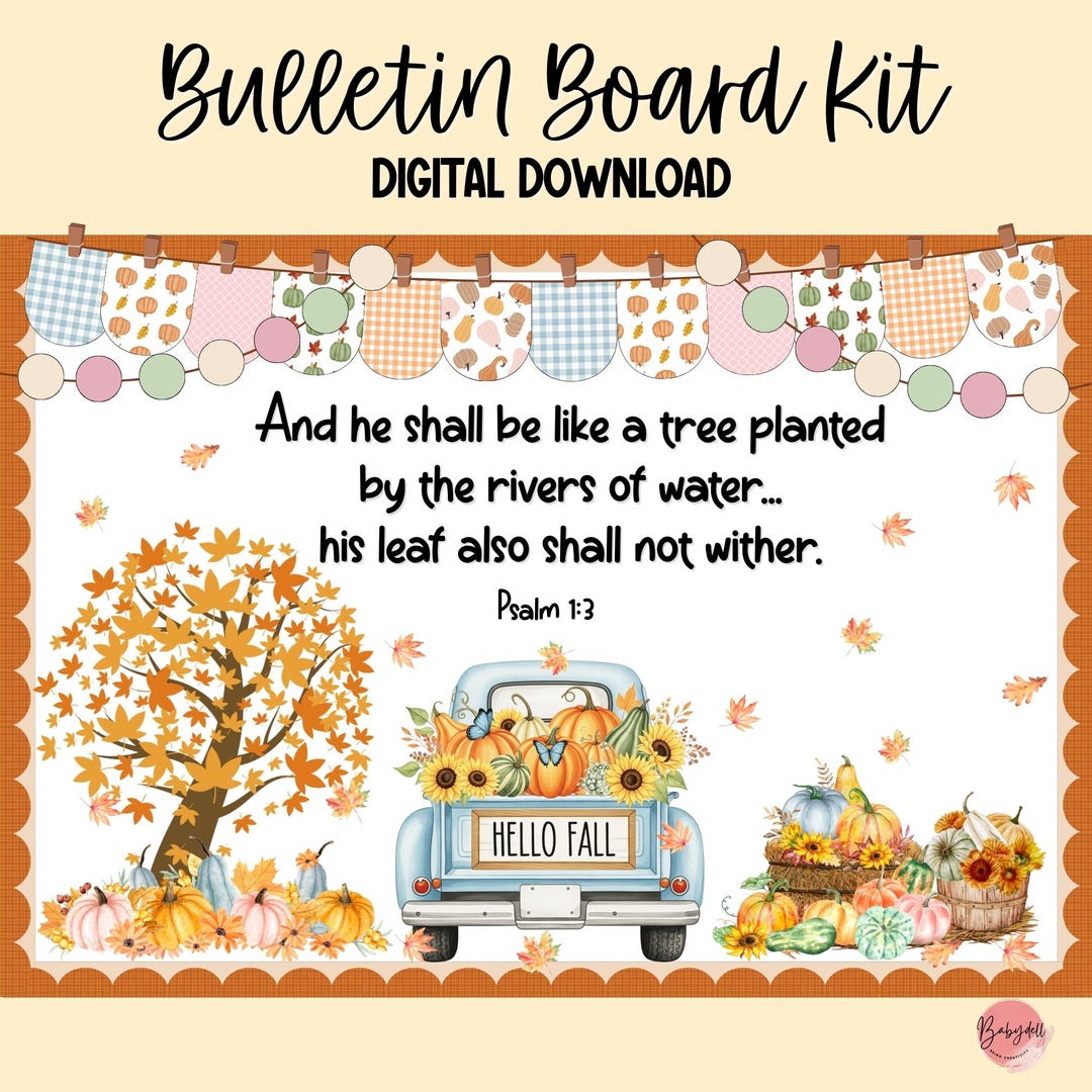 Cozy Christian Fall Bulletin Board Kit With Vintage Truck - Etsy