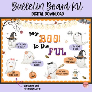 Fall Halloween School Nurse Bulletin Board Kit: Health Office Decor
