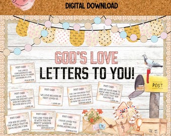 God's Love Letters Bulletin Board Kit for Christian Valentine Sunday School Decor