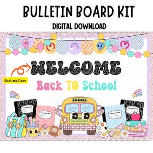 Retro Groovy Classroom Decor Bulletin Board Kit