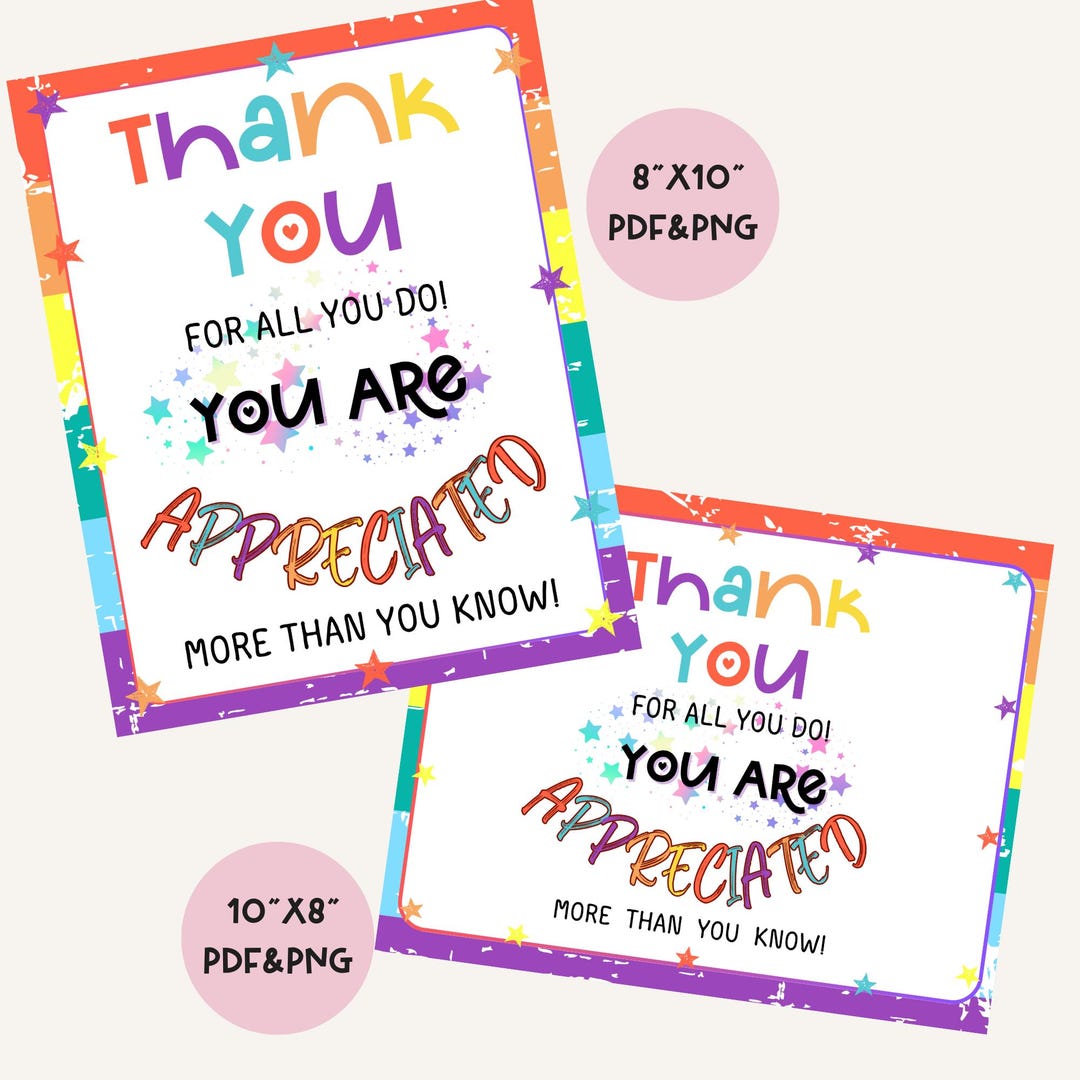 Staff Appreciation Sign Printable Employee Thank You Poster Office Team ...