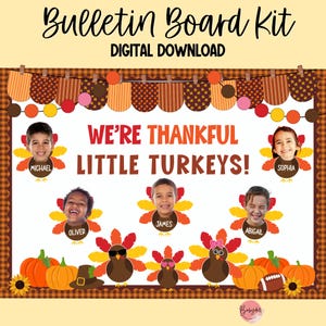 Funny Turkey Thanksgiving Bulletin Board Kit: Printable Classroom Decor