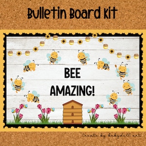 Willkommen Frühling Bulletin Board Kit | April Klassenzimmer Tür Dekor | Bienen-Themed Printable Display | Frühling Klassenzimmer Dekoration