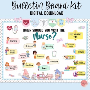 School Nurse Bulletin Board Kit: Health Office Decor
