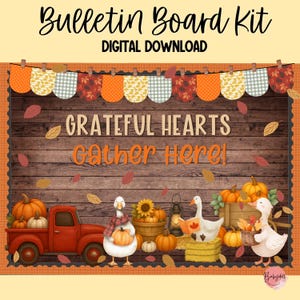 Bulletin Board Kit: Herzen Gänse (PDF, PNG, PPT)