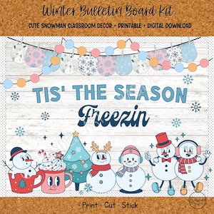Groovy Winter Snowman Bulletin Board Kit for Classroom Door Decor