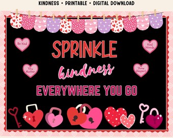 Sprinkle Kindness Valentine Bulletin Board Kit for Classroom Door Decor