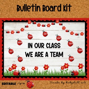 Ladybug Spring Bulletin Board Kit | March April Classroom Door Decor | Printable Spring Display | Cute Bug-Themed Classroom Decoration