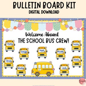 Welcome Back To School Bulletin Board August Bulletin Board Groovy Bulletin Board Kit School Bus Theme Teacher Door Display