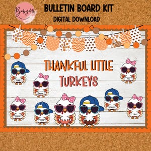 Turkey Thanksgiving Bulletin Board Kit: Printable Classroom Decor (Digital Download)