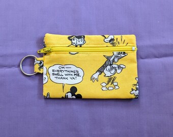 Yellow comic // Coin purse / card holder