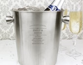 Personalized Ice bucket Larger size champagne bottle cooler wine cooler wedding or anniversary silver wedding anniversary gift engraved