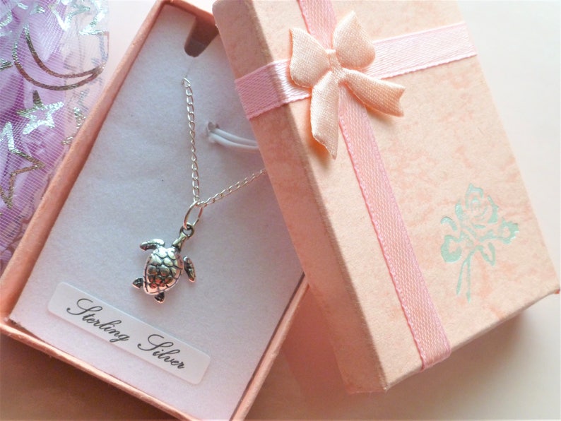 Turtal necklace Sterling silver or Pendant Tortoise necklace sea creature 14ins Baby 16ins kids 18ins adult animal necklace Giftwrapped kids