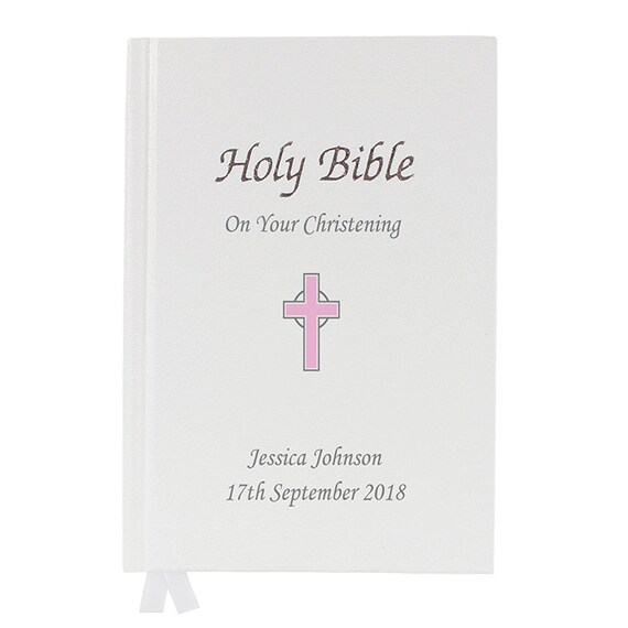 Holy Bible Blue Crucifix Pink Or Blue Girls Or Boys Etsy