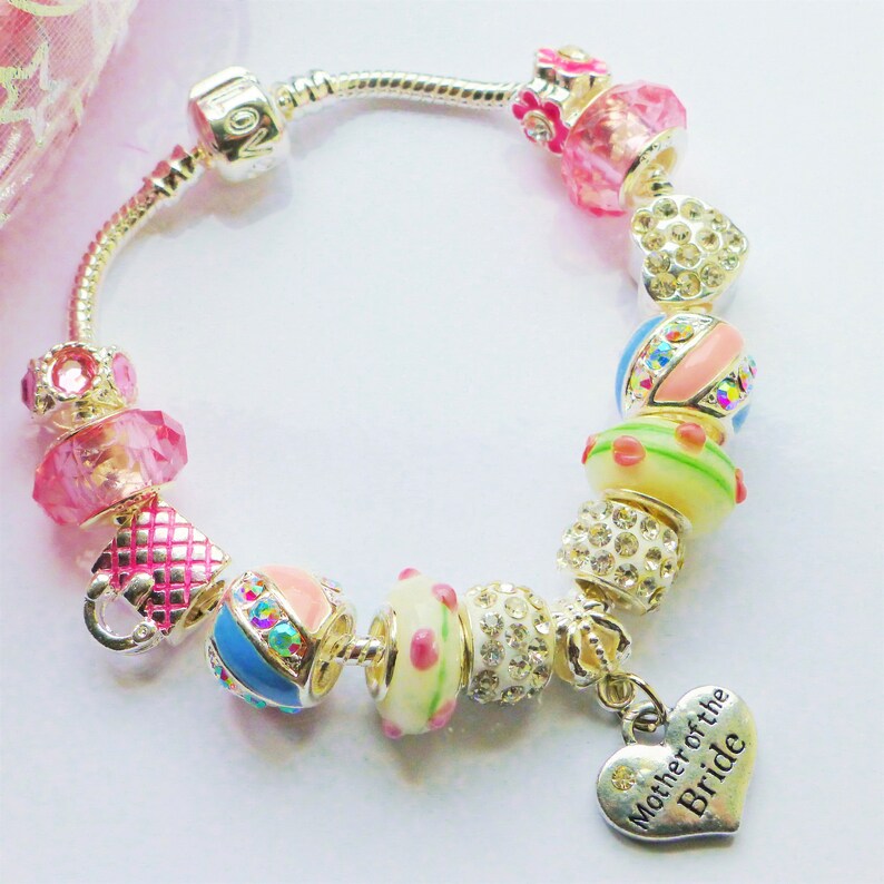 mother of the bride charm bracelet