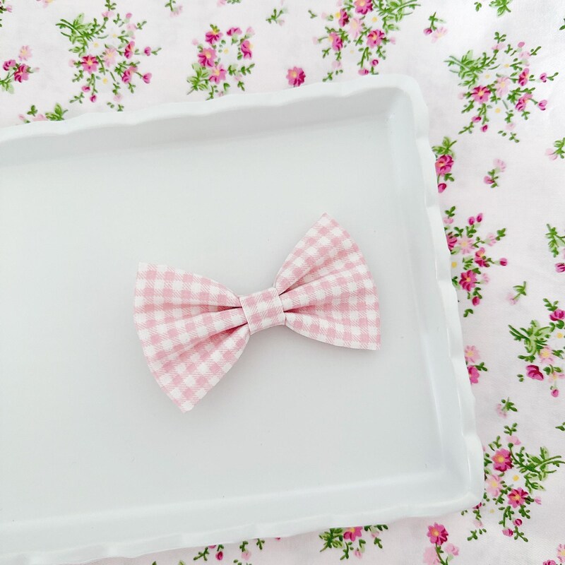 Pink Gingham Tunic and its Bow Hair clip