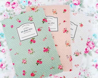 Flower Print Floral Lined Journal Notebook