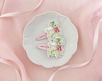 Horquillas de corderito adorables, juego de horquillas rosas, accesorios para el cabello estilo cottagecore, pasadores de oveja kawaii, horquillas para el cabello de niña en tonos pastel, regalo coqueto