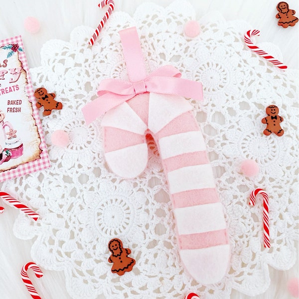 Candy Cane Ornament Plush Etsy