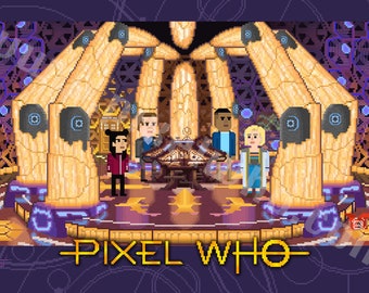 13th Doctor Console Room Print [8-Bit Pixel Art Style]