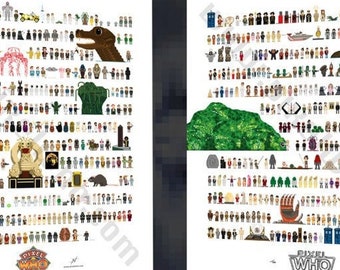 4th Doctor Who Poster - Part I, Part II, or Full Set - Limited Edition [8-Bit Pixel Art Style]
