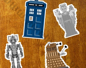 Doctor Who Vinyl Sticker [8-Bit Pixel Art Style]