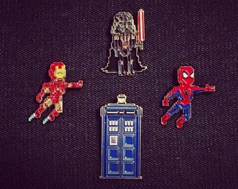 Series 2 - Enamel Diecast 1.5"-2" PixelWho Pins (8bit)