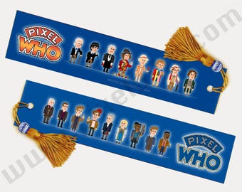 Every Doctor Bookmark [8-Bit Pixel Art Style] - UPDATED 2025