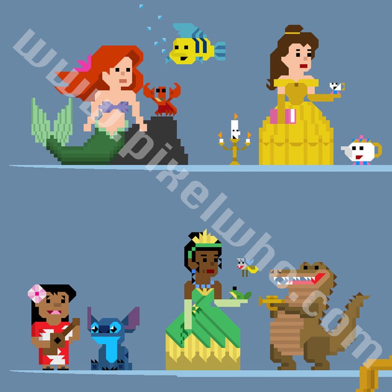 Once Upon a Pixel (blue Variant) [8-bit Pixel Art Style] - Etsy