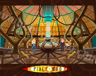 9th Doctor Console Room Print [8-Bit Pixel Art Style]