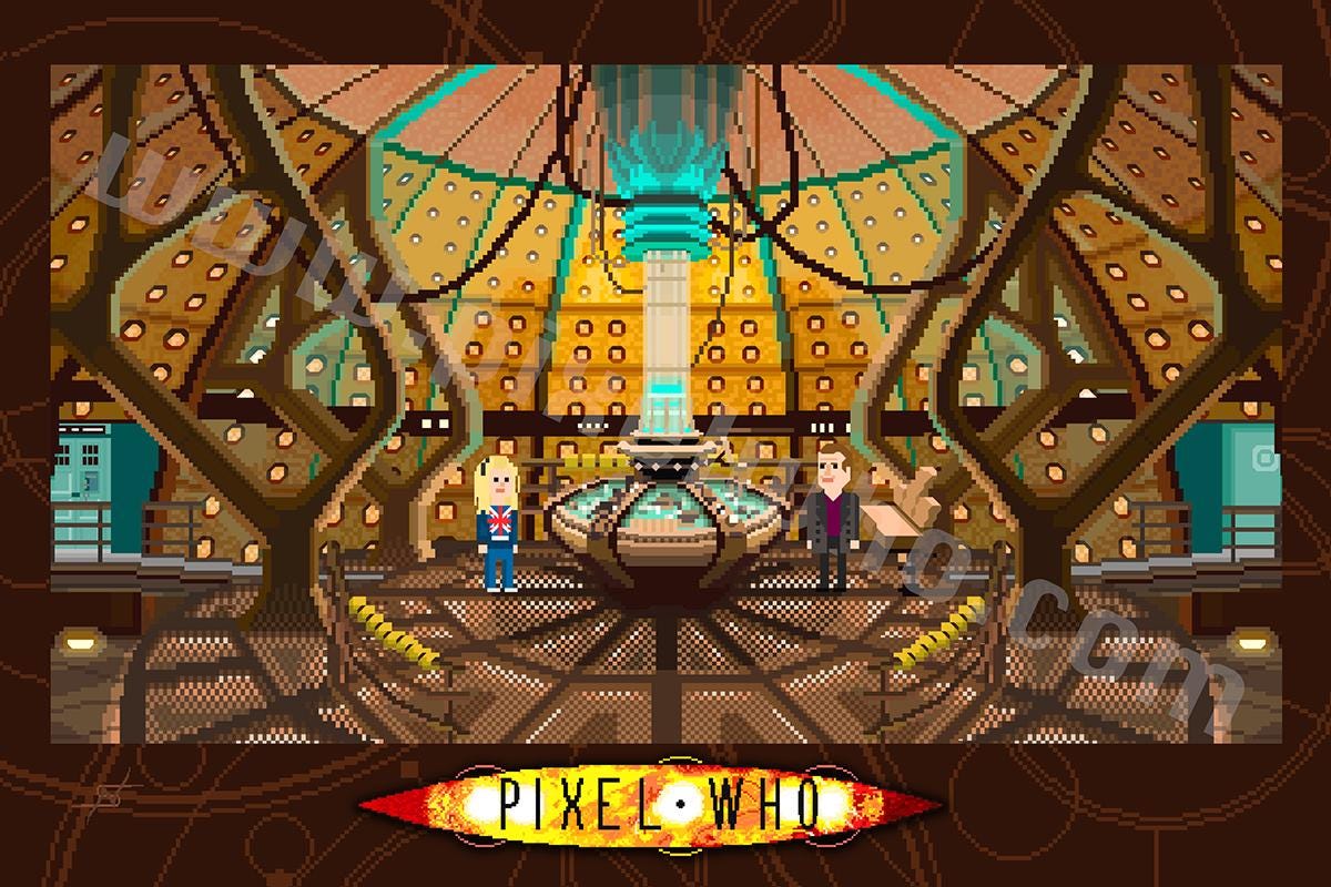 9代目ドクター コンソールルーム プリント [8 ビット ピクセル アート スタイル] - Etsy 日本, image size:1200x800