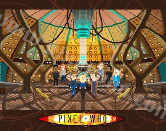 10th Doctor Console Room Print [8-Bit Pixel Art Style]