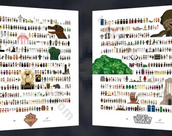 FULL SET: Pixel (8 bit) 4th Doctor Who Poster Set - Part I & II