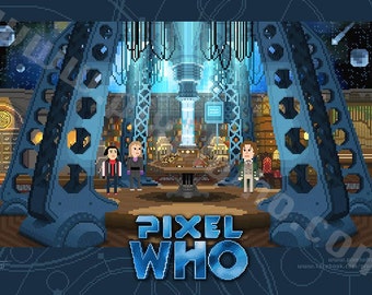 Pixel (8 bit) 8th Doctor Console Room Print