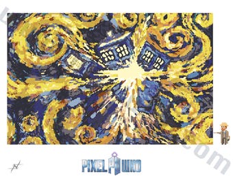 Exploding TARDIS [8-Bit Pixel Art Style]