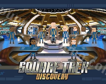 Square Trek: Discovery Print [8-Bit Pixel Art Style]