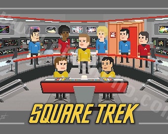 Square Trek: The Original Series Print [8-Bit Pixel Art Style]
