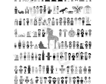 Pixel (8 bit) 1st Doctor Who Poster