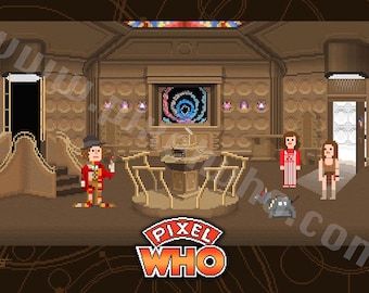 4th Doctor Console Room Print [8-Bit Pixel Art Style]