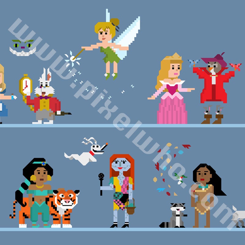 Once Upon a Pixel (blue Variant) [8-bit Pixel Art Style] - Etsy