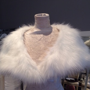 Silk White Faux Fur Shrug