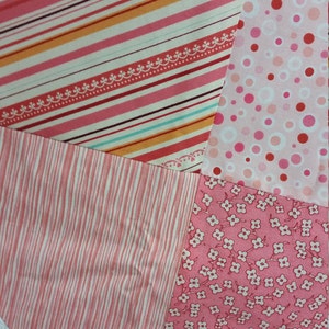 Unfinished quilt top Modern queen quilt Diamond pattern Queen quilt blanket, Pink and white Quilt kit Ready to quilt image 9