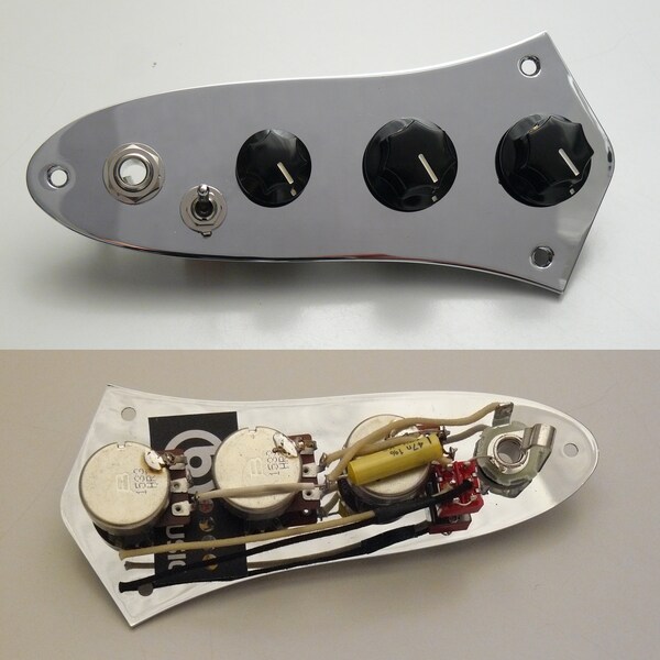 Jazzbass series S1 switch upgrade control plate: fat humbucker sound.