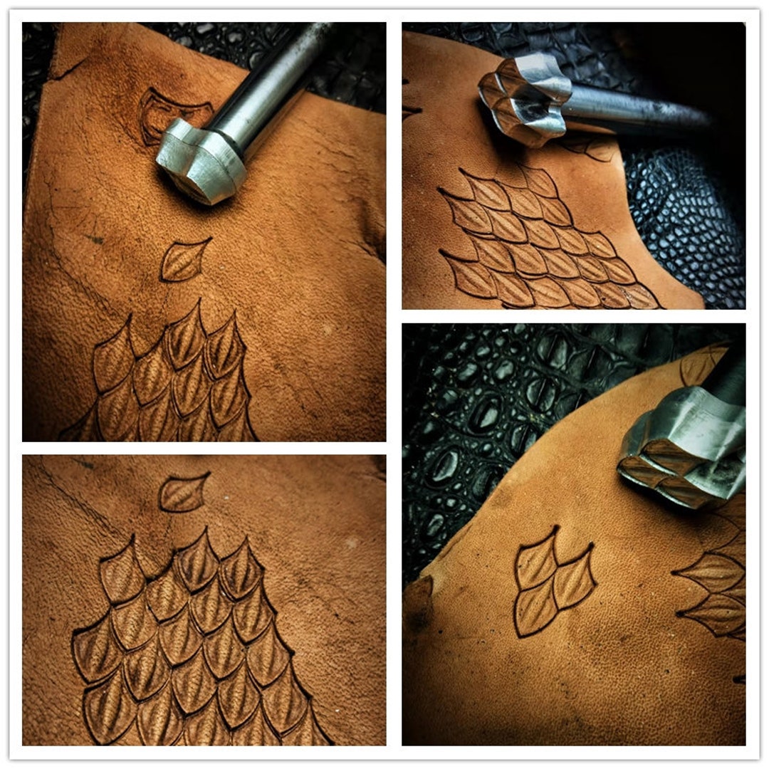Handwork Leather Working Tools Dragon Scale Leather Stamp Etsy