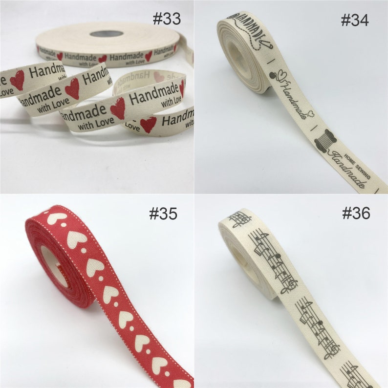 5-10Yards Printed Cotton Ribbon Mr &Mrs 15mm Handmade Home DIY Sewing Craft 