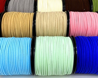 5Yards Korea Faux Suede Cord Flat Leather Cord DIY Rope Jewelry Making 2.5mm 