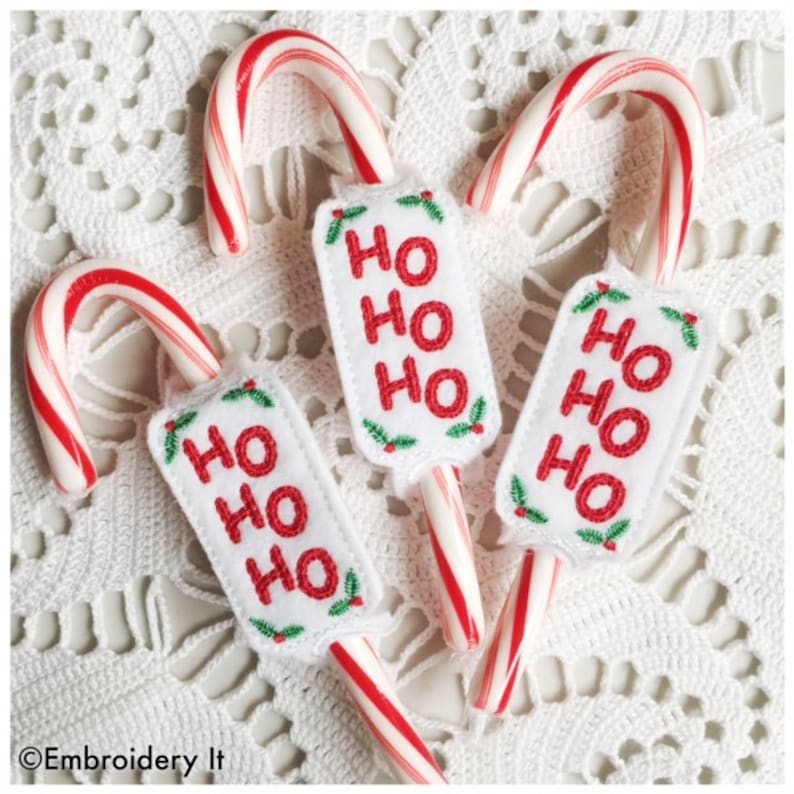 In the hoop Christmas Candy Cane Holder Candy Cane Slider Etsy