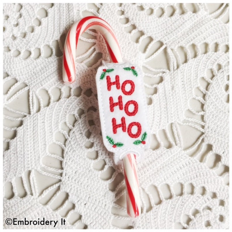 In the hoop Christmas Candy Cane Holder Candy Cane Slider Etsy